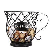 coffee capsule universal storage basket coffee cup basket vintage coffee pod organizer holder black for home cafe hotel