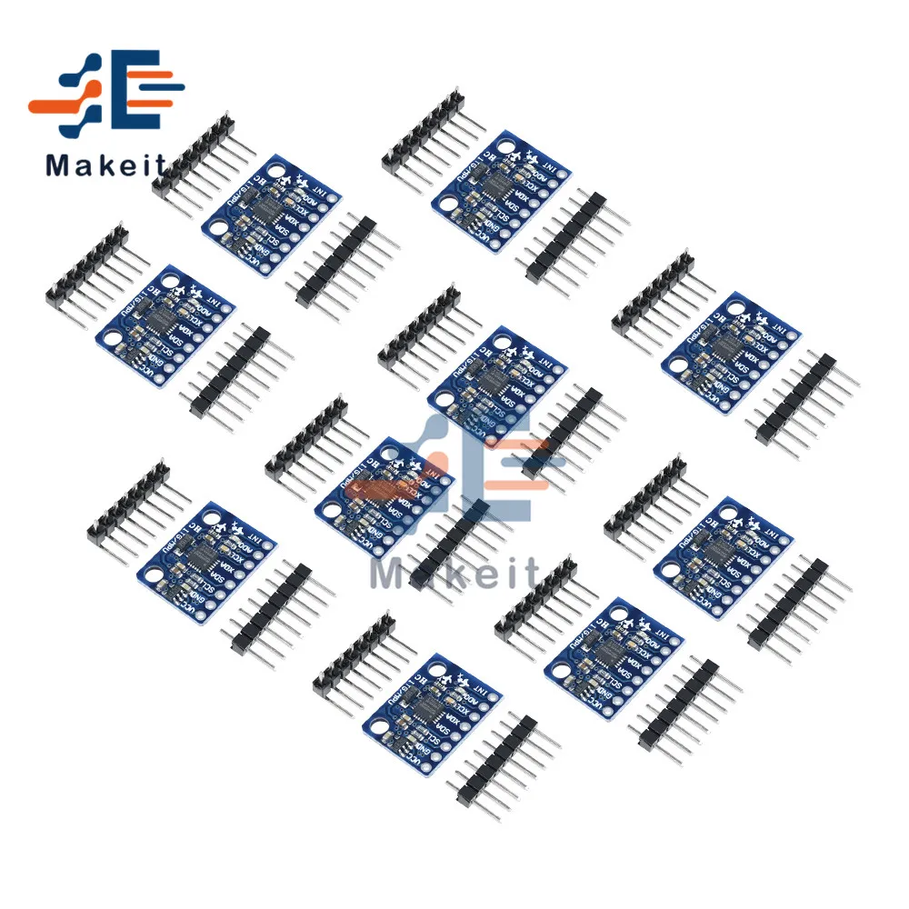 10 шт. GY521 GY 521 MPU6050 MPU 6050 IIC I2C интерфейс 3 Axis аналоговый гироскоп датчик акселерометр