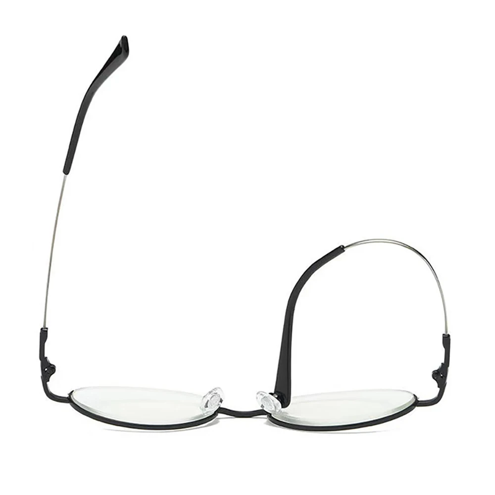 Kann Blume Oval Design Anti-Blau Licht Lesebrille Retro Runde Presbyopie Brillen Halb Rahmen Hyperopie Brillen Unisex + 3,5 – Detail 5