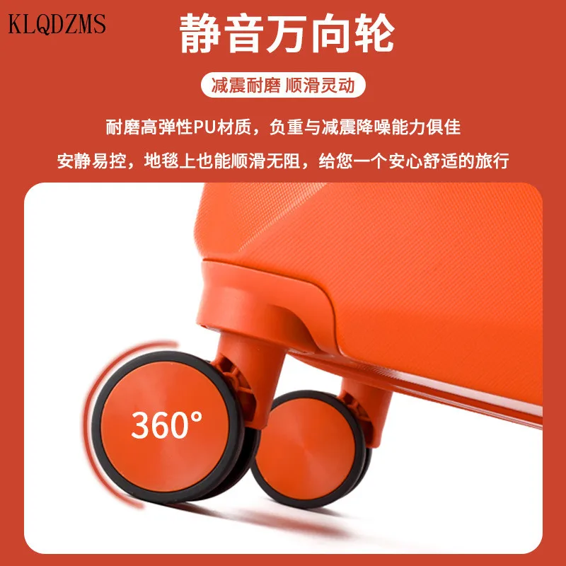 KLQDZM 20’’22’’24’’26 Inch PC Wheeled Suitcase Trolley With Cosmetic Bag  ABS Colorful  Business Travel Spinner Rolling Luggage