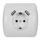 Настенная розетка USB зарядное устройство Бесплатная доставка двойной USB Порты и разъёмы 5V 2A Usb enchufes para сравнению приз высокого качества белого цвета EM-01