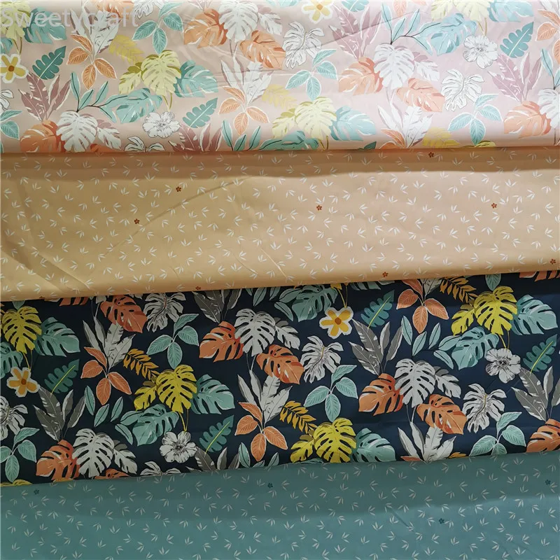 

160cmX10M Листья цветочный принт хлопок саржа ткани лоскутное полотно, лоскутного шитья Fat четверти Материал детского постельного белья, в виде ...