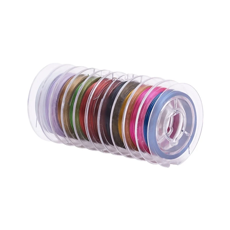 

10Rolls 0.38mm 0.45mm Beading Wire Steel Tiger Tail Mixed Color for Jewelry Making DIY Bracelet Necklace about 10m/roll