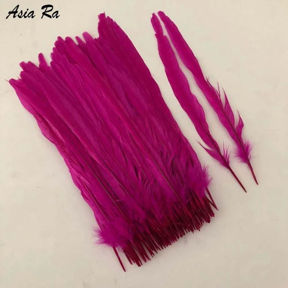 Набор из 100 штук красного цвета качество AAA перьевые фазаны с кольцом 25 30 см длина