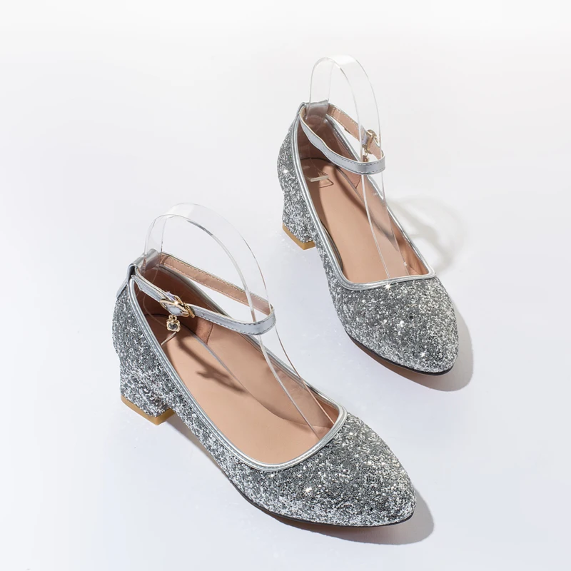 Туфли лодочки женские на высоком каблуке с блестками|Женские туфли| |