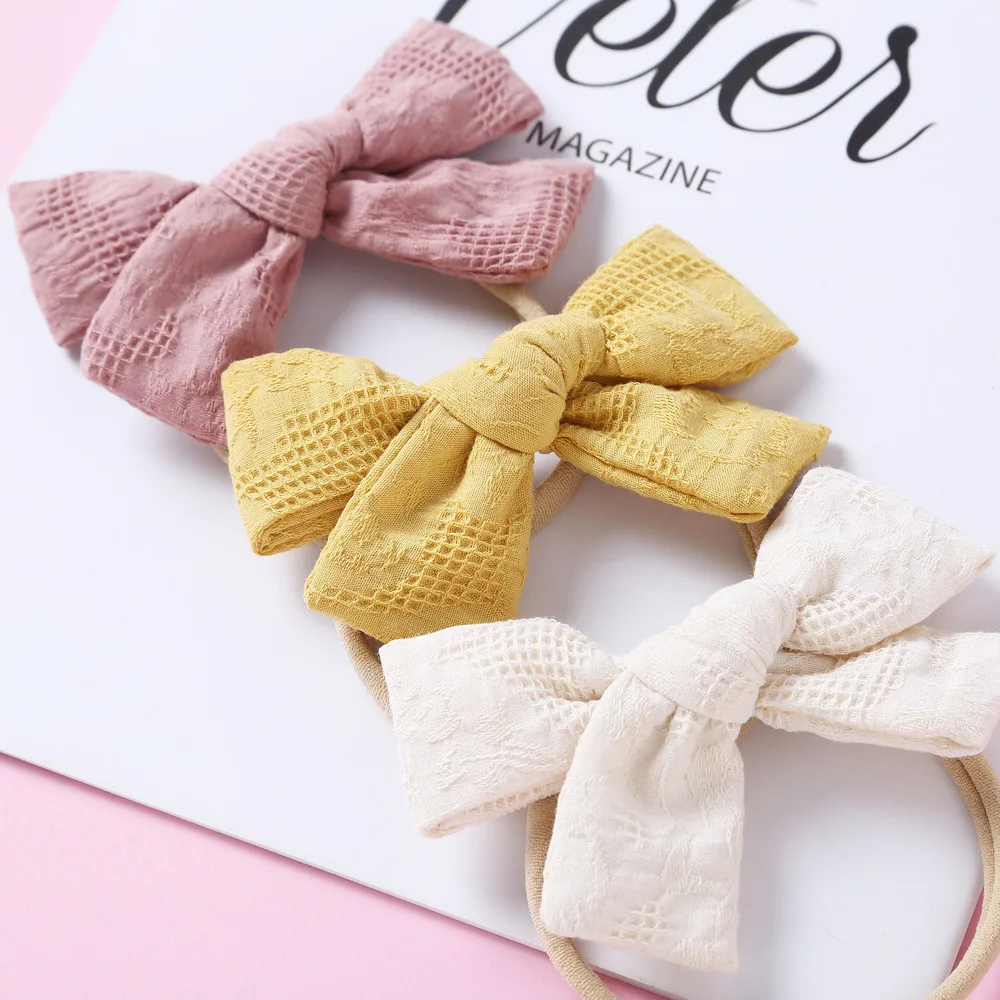 

Baby Bows Headband Girls Haar Accessoires Cotton Kids Princess Hair Bands Infant Headbands Nylon Fiocco Nascita Dla Dzieci Soft