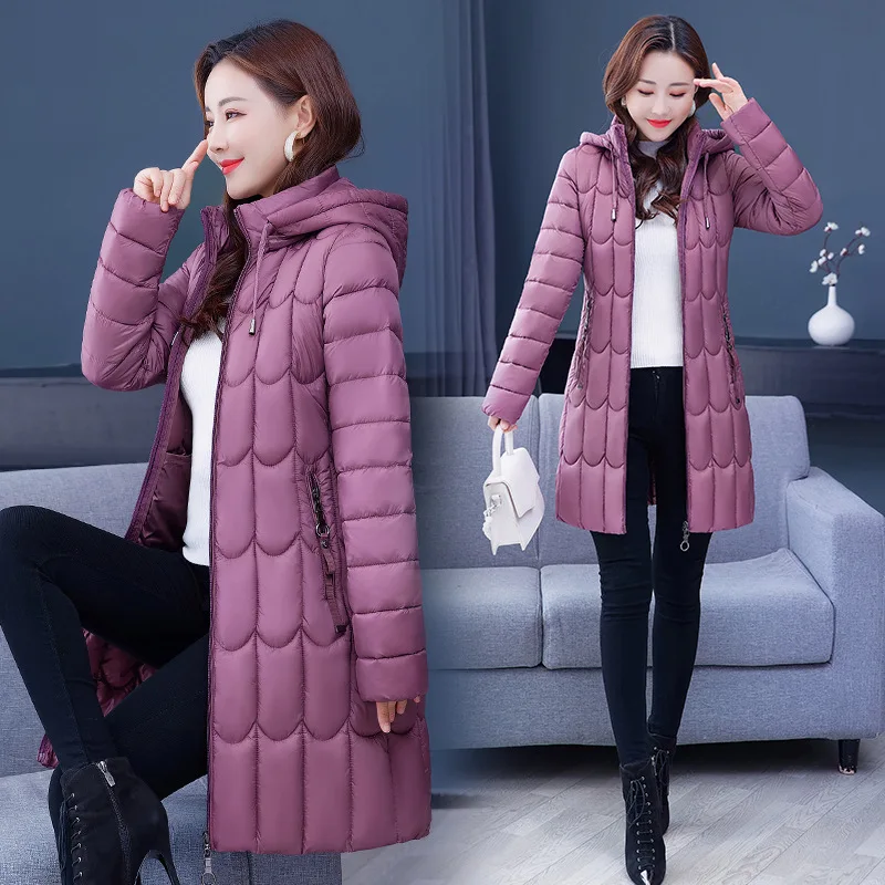 

Women Mid Long Cotton-Padded Jacket 2022 Winter Parker New Down Cotton Coat Loose 5XL Warm Hooded Female Jacket Outerwear