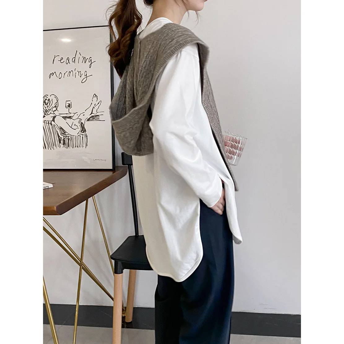

Eight Han Edition Qiu Dong Twist Of Stitch Fabric color/rabbit Mixed Type Soft Waxy Villi Hooded Woollen Scarf Shawl