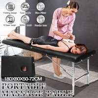 71 massage table portable 2 section folding couch bed lightweight facial beauty spa salon tattoo therapy wooden frame headrest