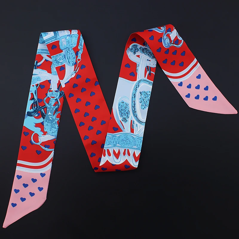 Новинка Весна 2022 Модный женский саржевый длинный шелковый шарф с пряжкой и