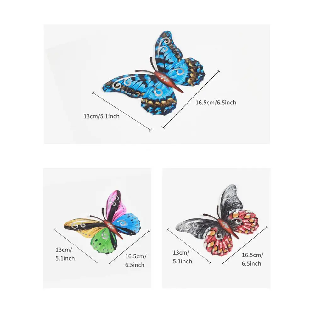3 предмета в комплекте металлическая бабочка стены искусства 3D вдохновляющие