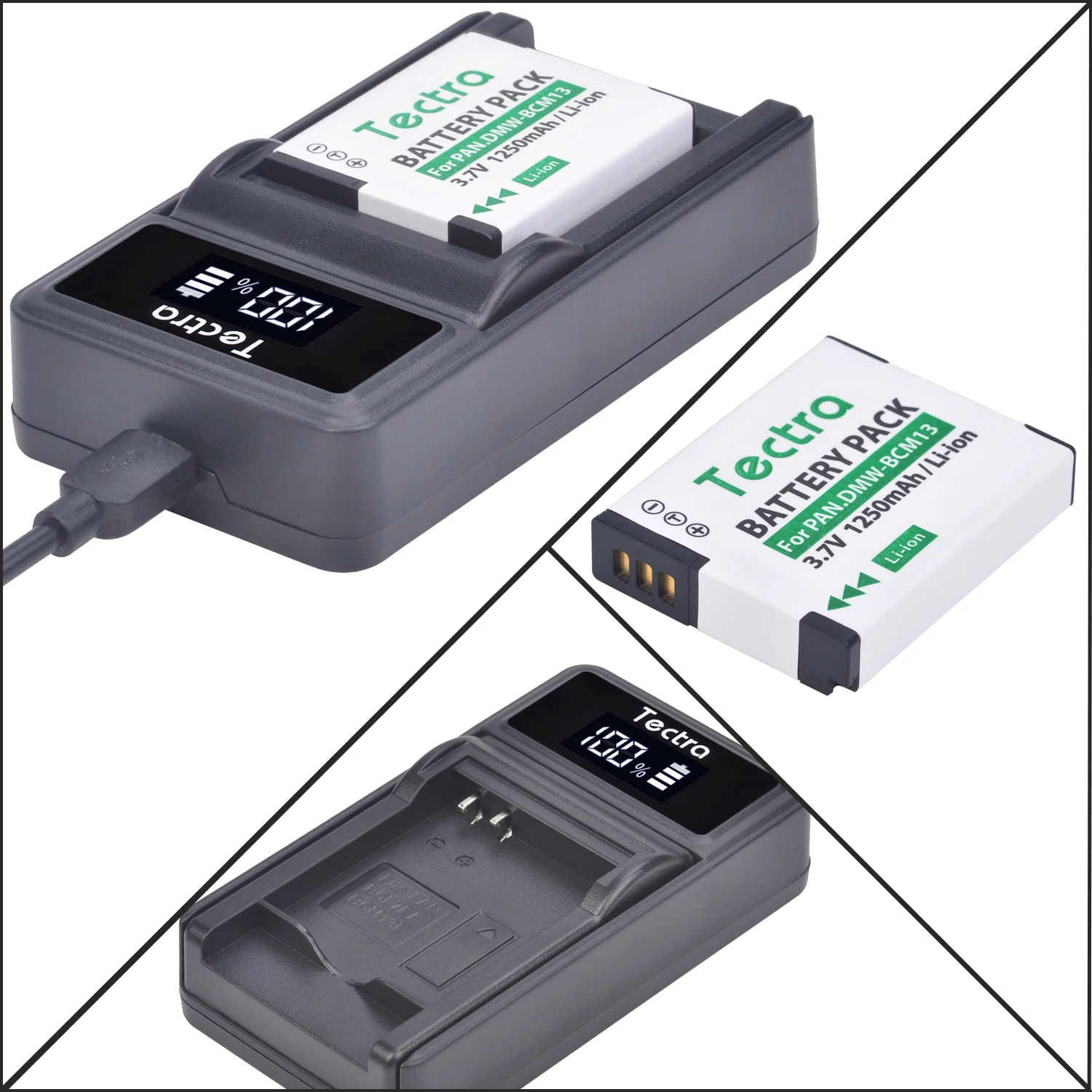 Аккумулятор и зарядное устройство с ЖК-дисплеем для Panasonic Lumix ZS40 / TZ60 ZS45 TZ57 ZS50 TZ70 ZS27