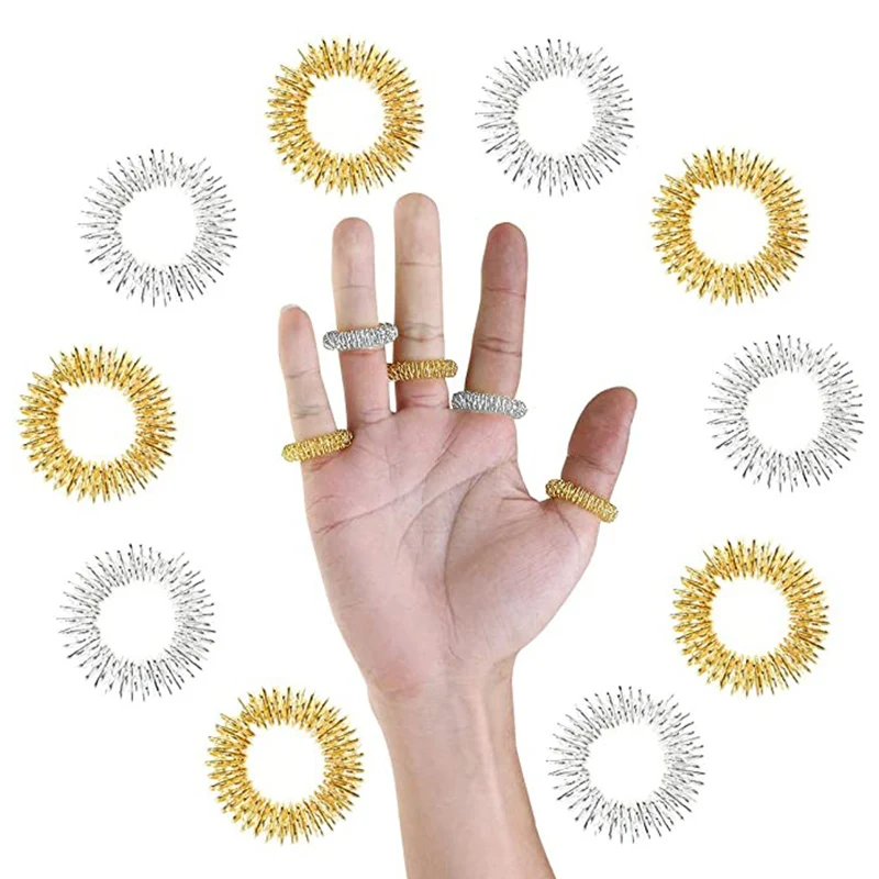 

1pcs/Set Stainless Steel Finger Massage Ring Acupuncture Ring Therapy Relax Hand Blood Circulation Pain Relief Health Care