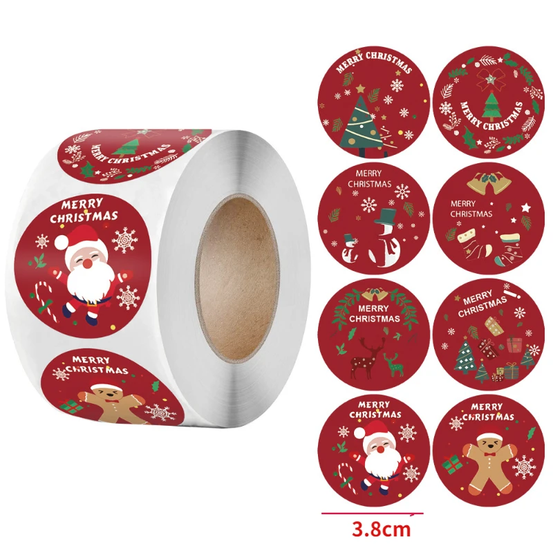 

500 шт./рулон, новогодняя наклейка