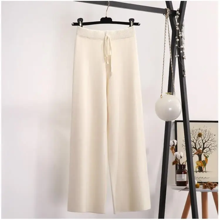 Новый корейский раздел модные женские брюки трикотажные широкие эластичные с