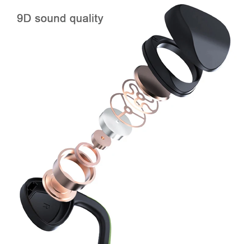 Adzuki bean Bone Conduction Headphones IPX4 Waterproof Earphones for Smartphone HIFI Hands-free Headset for Running Sports