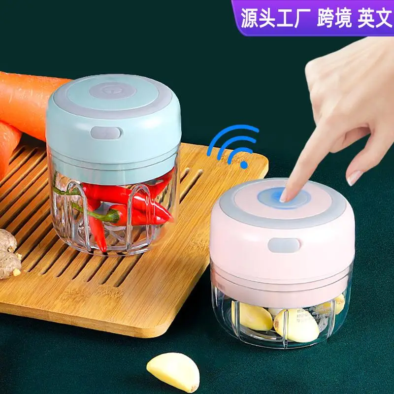 

100/250ml Mini Electric Garlic Chopper USB Charging Ginger Masher Machine Sturdy Durable Food Mixer Chili Crusher Kitchen Tools