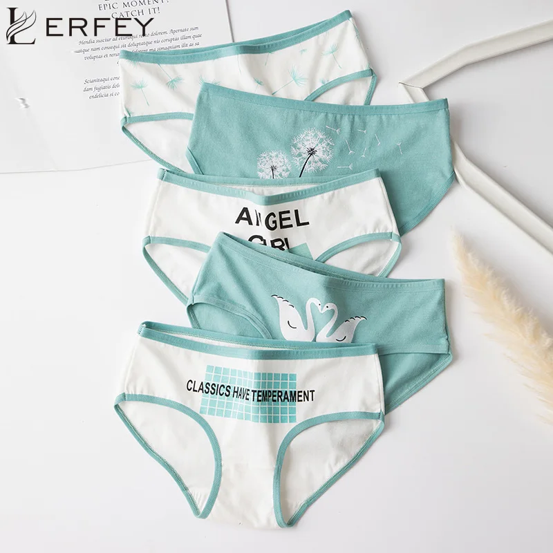 Нижнее белье LERFEY трусики милые хлопковые дышащие Бесшовные с изображением