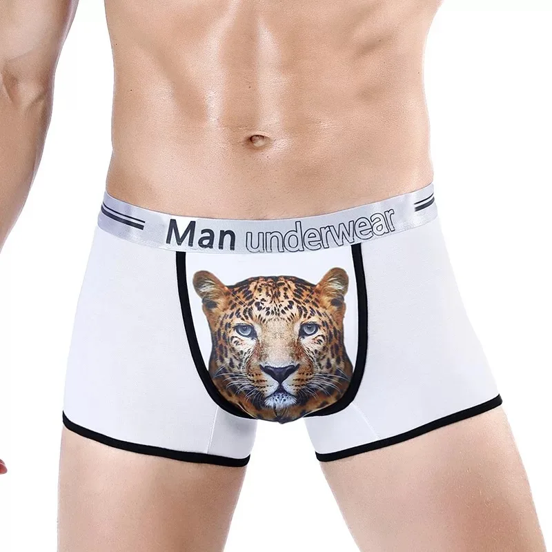 

3pcs Direct Selling New Modal Men's Boxer Briefs Fashion Sexy 3D Printed Tiger Pattern Men's Briefs Free Shipping