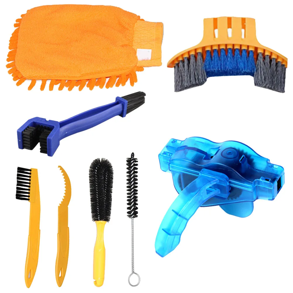 8 шт./компл. щетка для чистки велосипедных цепей набор инструментов мытья кистей