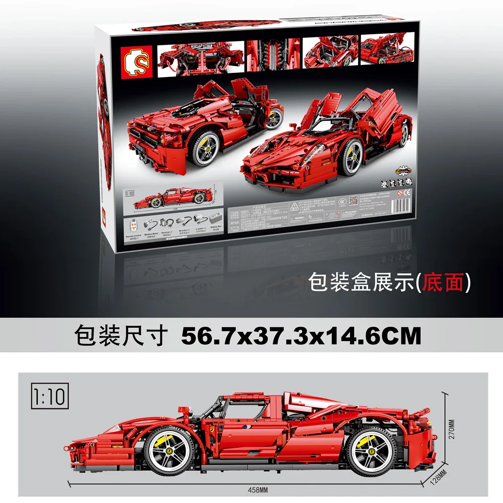 MOC супер красный Enzo Racers LaFerrari гоночный спортивный автомобиль строительные блоки наборы кирпичи подарок для детей игрушка совместимая техника
