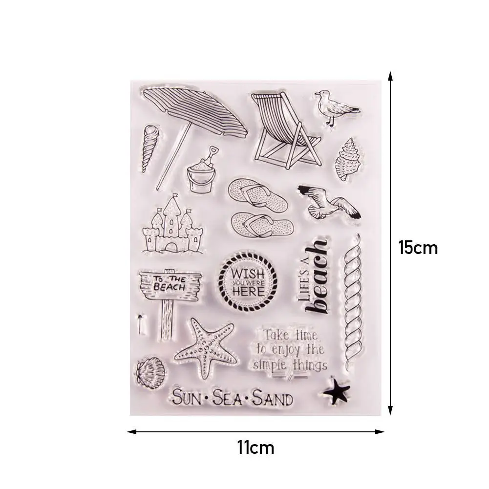 

1Pcs Clear Stamps Sea Travel Beach Transparent Silicone Making Craft Stamp Scrapbooking Supplies Card Photo Decor For DIY A Y2D5