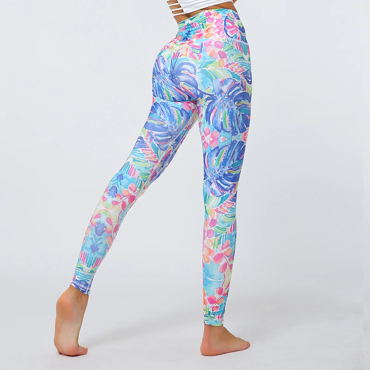 

High-Rise Sexy Yoga Pants Women Body Building Sports Leggings Female Ankle-length Fitness Pants Fashion Print Hip Push Up