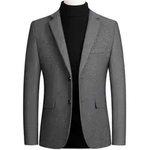 Casaco de lã masculina de alta qualidade blazers casuais blazers casaco de lã dos homens terno superior masculino sólido negócios casuais casacos e jaquetas (3)