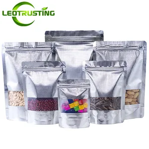 Пакеты с застежкой-молнией и тиснением из серебристой алюминиевой фольги, 50 шт.