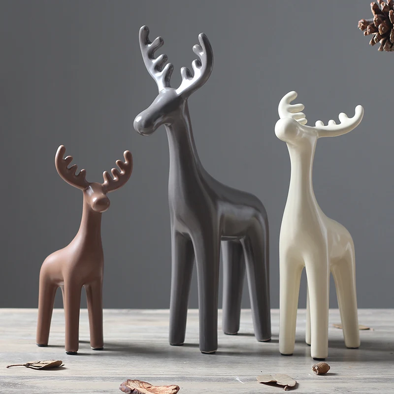 

Скандинавские минималистичные украшения, миниатюрные животные с оленем, современные креативные фигурки, ремесла, подарок для гостиной, дом...