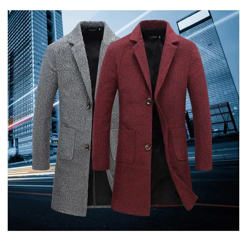 

New Fashion Designer Long Men's Jacket Men's Windbreaker Autumn and Winter Windproof Slim-fitting Windbreaker Men's Plus Size