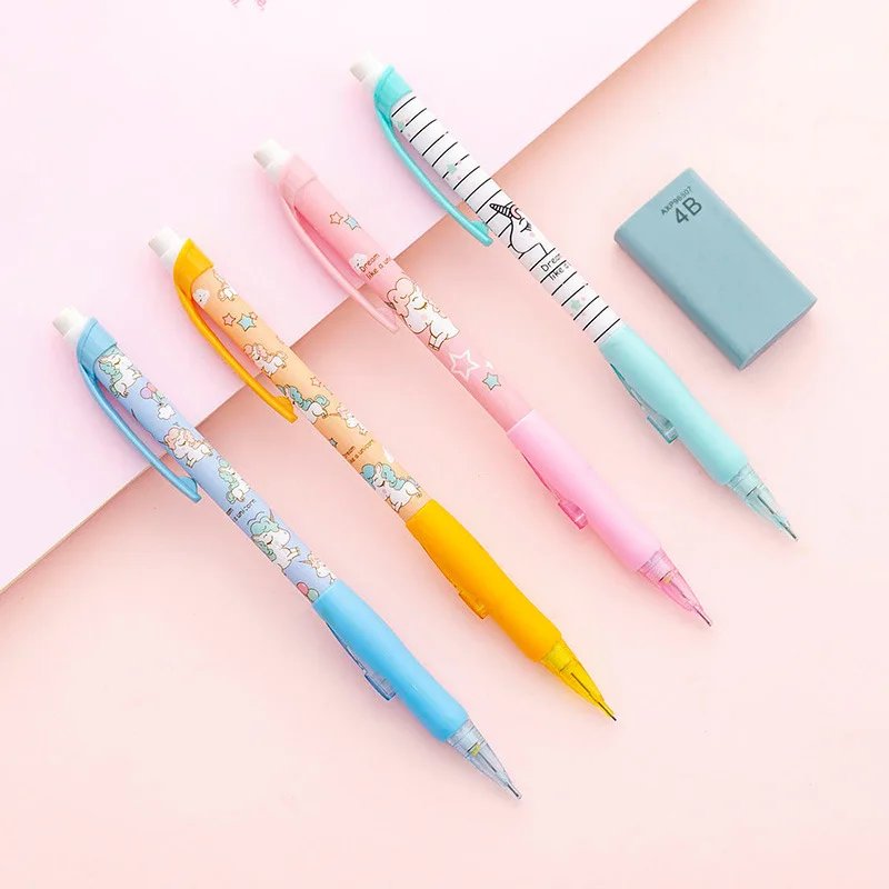 4 шт./лот карандаш для активности с мультяшным единорогом 0 7 мм нетоксичный