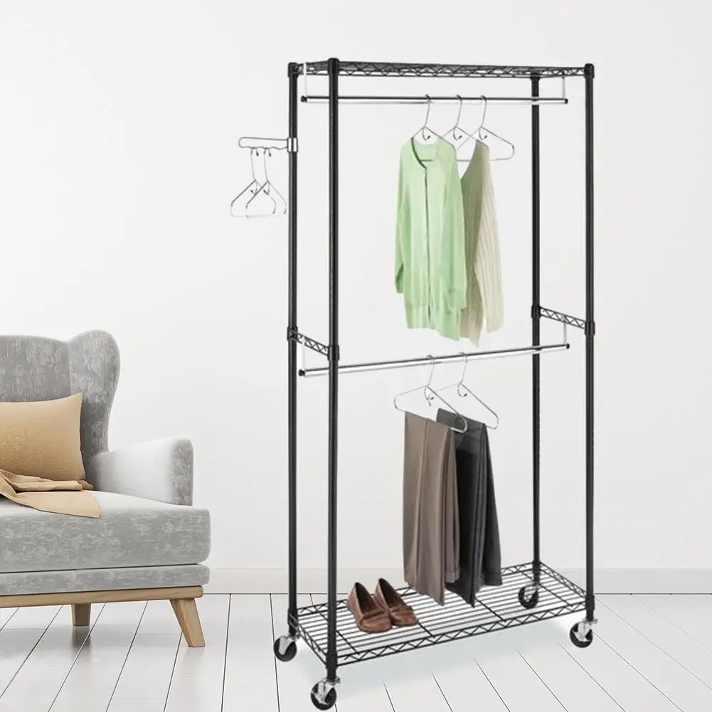 

Coat Rack Reinforced Steel Frame Clothing Rack Bedroom Furniture Mobile Drying Rack Minimalist Floor Clothes Hanger
