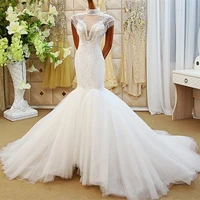 mermaid lace crystal pearls formal wedding dresses 2021 luxury arabic dubai bridal gown custom made vestidos de noiva