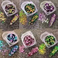 8 box holographic mixed hexagon shape chunky nail glitter sequins sparkly flakes slices manicure bodyeyeface glitter make up