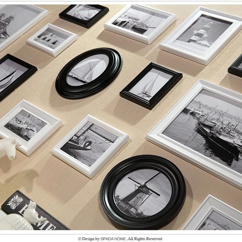 Самые разные цвета 16 шт. деревянная рамка для фотографий набор средиземноморский