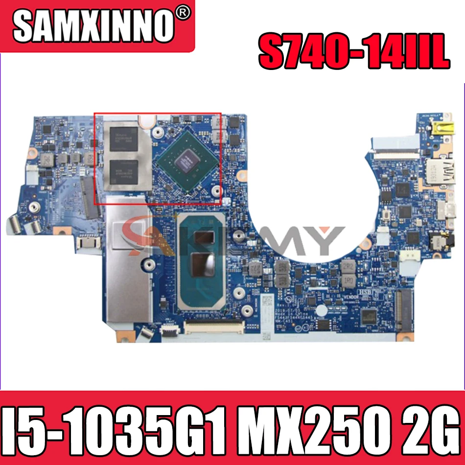 

Mainboard For Lenovo ideapad Yoga S740-14IIL Laptop motherboard NM-C451 with CPU I5 1035G1 GPU MX250 2G RAM 8G 100% test