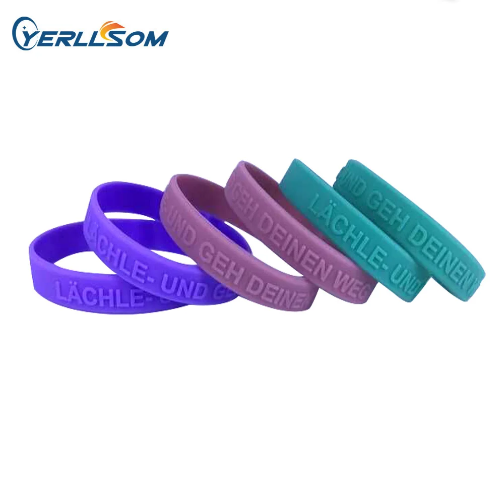 

YERLLSOM 200pcs/Lot High Quality Customized personal embossed and printed rubber 1/2inch silicone bands for events Y20061601