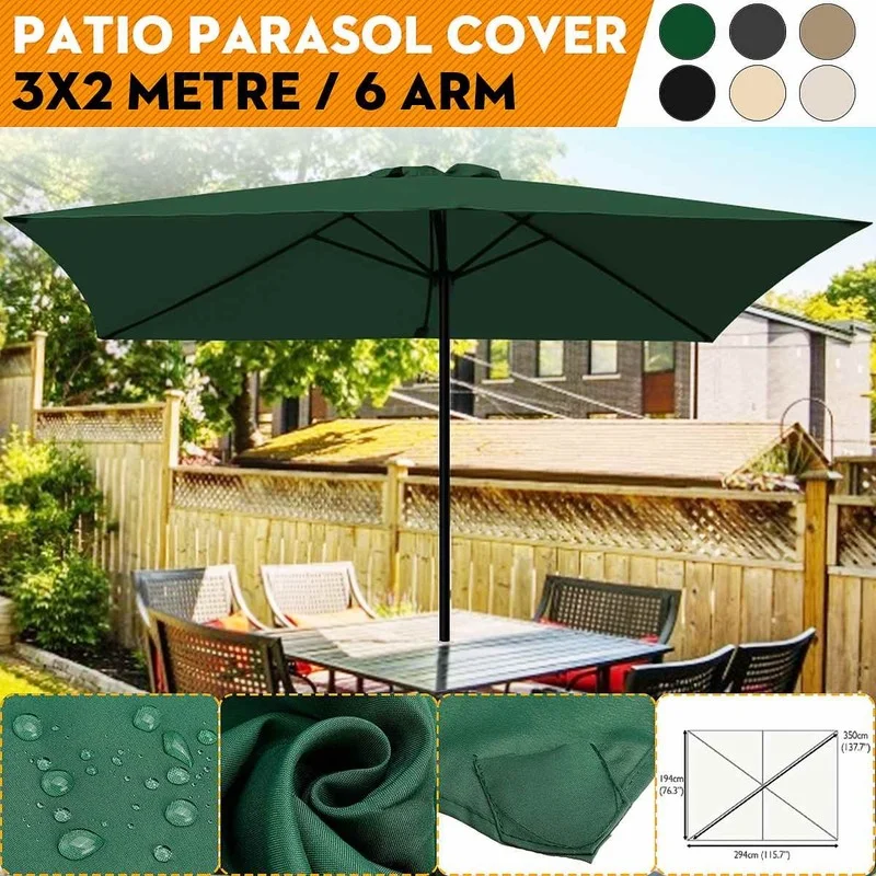 

200x300cm Outdoor Sunshade Waterproof and Anti-ultraviolet Beach Canopy Sunshade Terrace Garden Umbrella Canopy Cover
