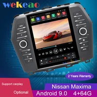 wekeao 10 4 vertical screen tesla style 1 din android 9 0 car radio automotivo for nissan maxima car dvd multimedia player gps