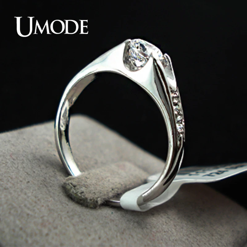 UMODE модное розовое золото цвет обручальные кольца для женщин обручальное кольцо с высшего класса AAA CZ Кристалл Прекрасный Bague Femme AJR0064