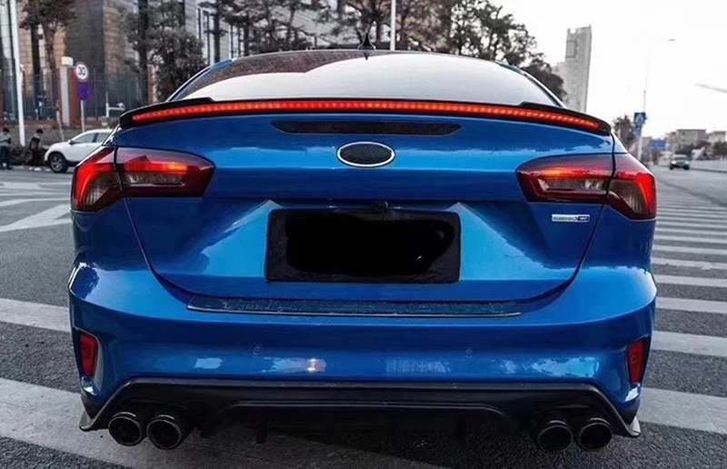 ABS яркий черный диффузор губа на задний бампер спойлер для Ford Focus ST line Хэтчбек 4