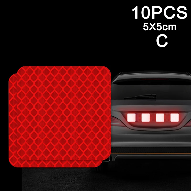 

10pcs Car Door Sticker Decal Warning Tape Reflective Sticker Reflective Strip G10