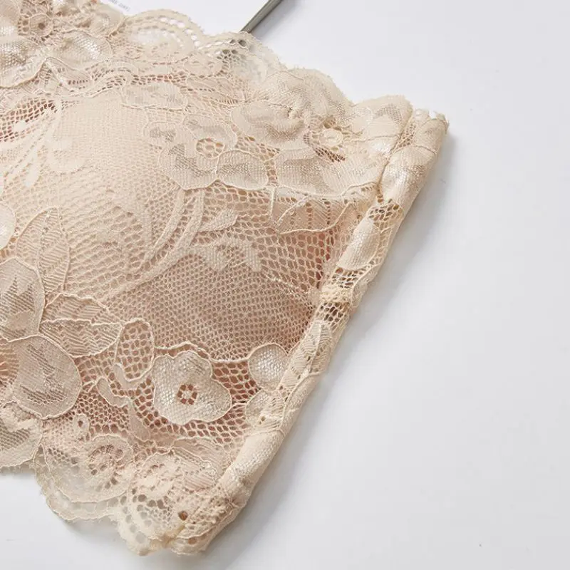 Женский кружевной бюстгальтер сексуальный однотонный без косточек собранное