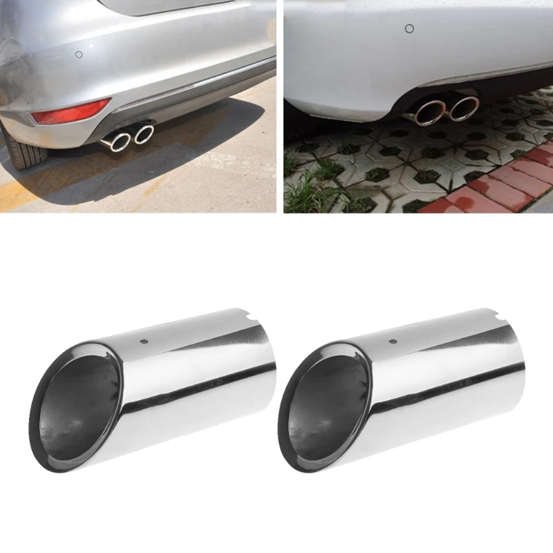 

2xStainless steel Exhaust Muffler Pipe for Tiguan Jetta MK6 1.4T 2012-2015