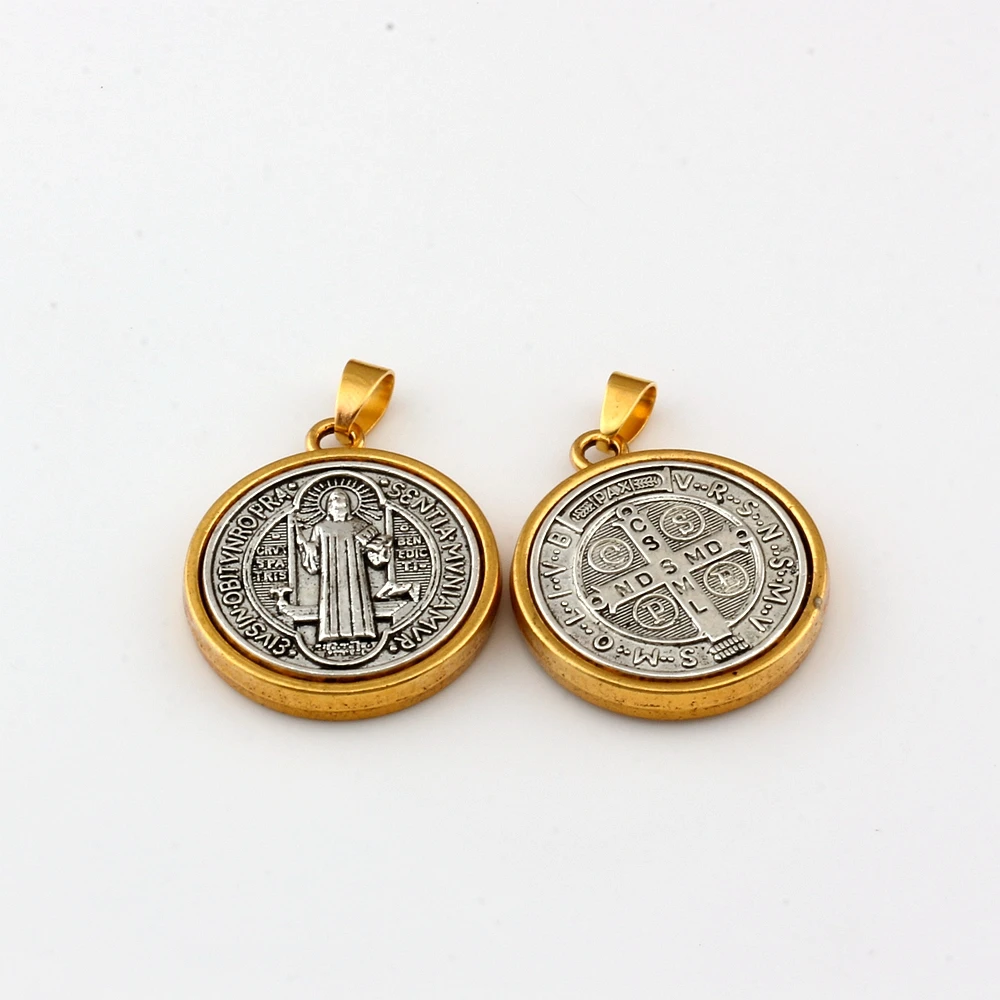 2 шт./Лот Крест Святого Бенедикта медаль Висячие шармы бусины подходят для