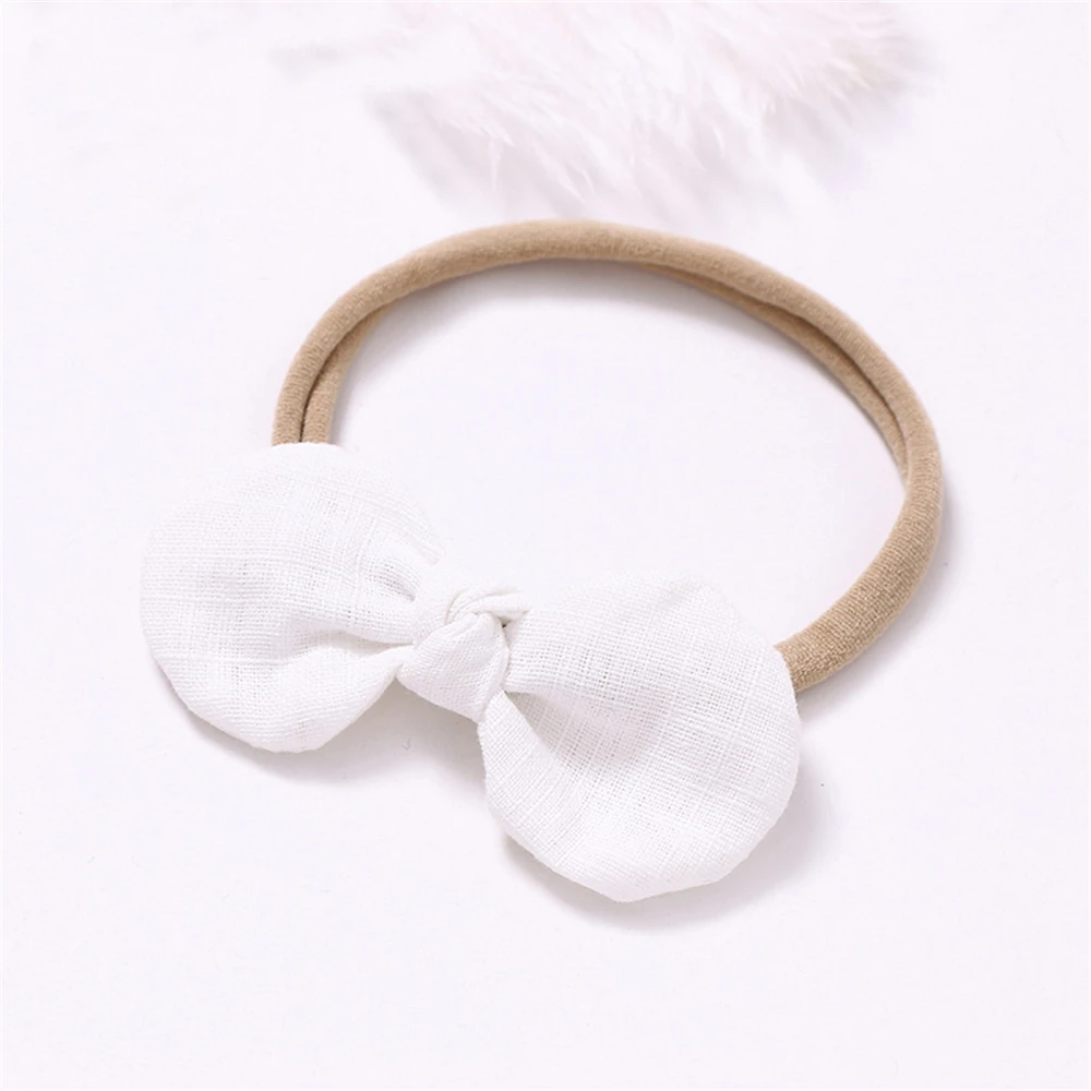 4 шт./лот высокое качество ручная работа одноцветная нейлоновая повязка на голову с бантом для милых