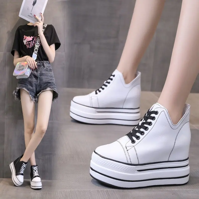 Женские ботильоны Осенняя обувь из искусственной кожи женские высокие кроссовки