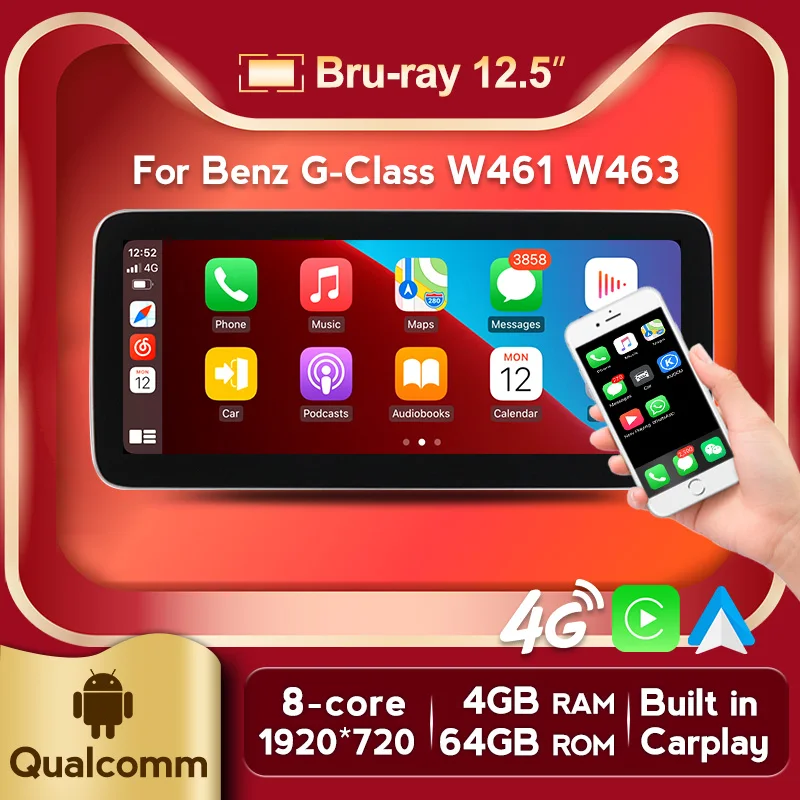 Чип Qualcomm Snapdragon Android10.0 для Mercede Benz G W461 G350 G500 G550 G55 G63 wifi 4G Автомобильный радиоплеер