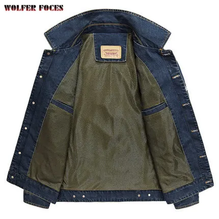 Bigsize Bomber Denim Jackets Autumn Luxury Fashionable Coat Outdoor Military Tactical Jacket Casual Custom Cardigan Jackets Coat images - 6